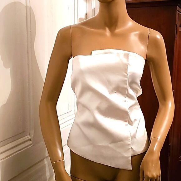 Zara satin asymmetrical Strapless Top NWT - Picture 1 of 7